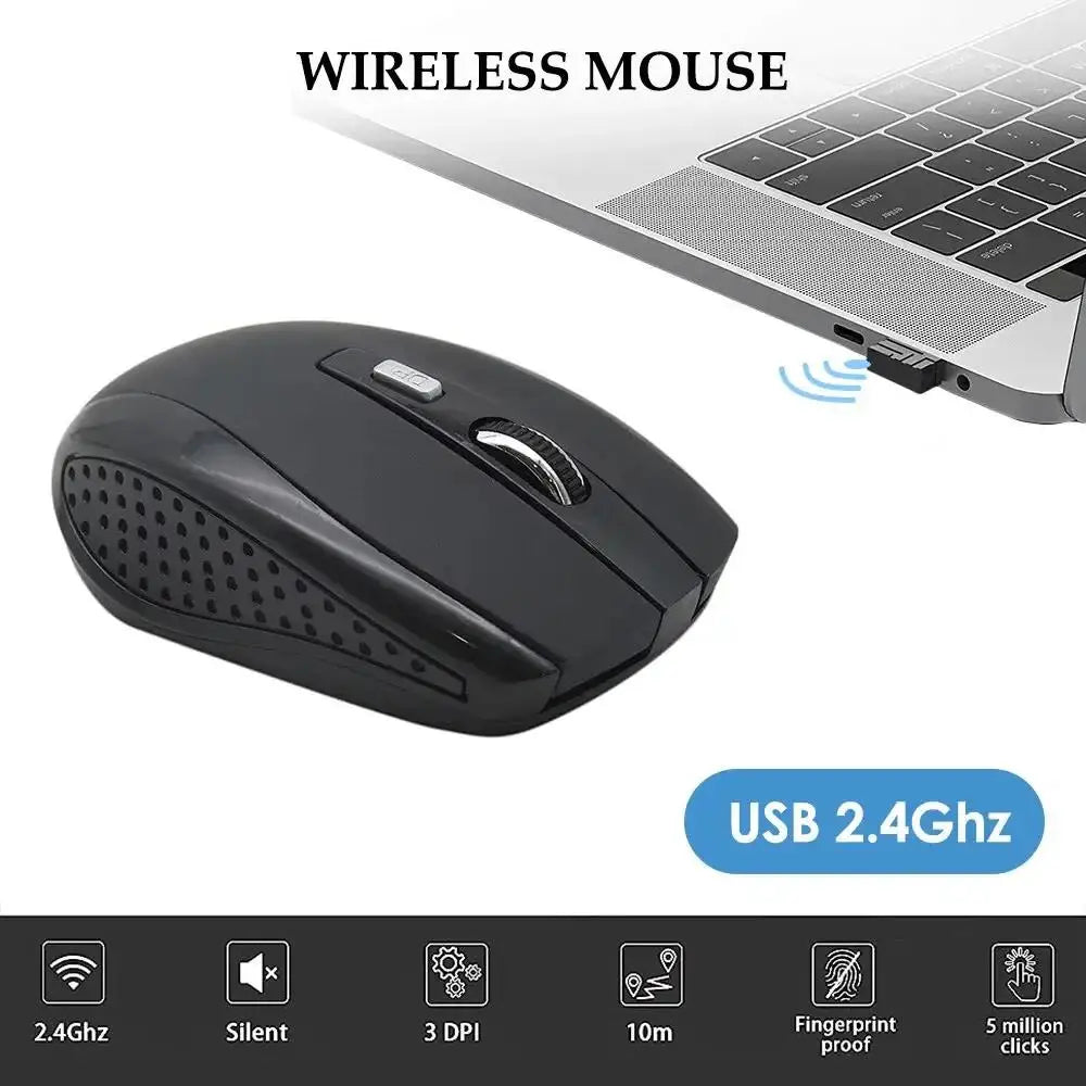 Wireless Mouse Silent Mouse 2.4G Portable Mobile Optical Office Mouse Adjustable DPI Levels For Computer PC Laptops MacBook Air