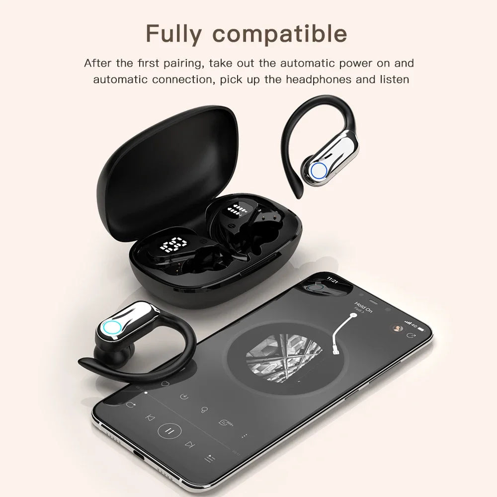 144Languages AI Translation Earbuds,OWS Bluetooth 5.4 Headphones Translator,Smart Mode Touch Screen Real-Time Earphones Fit Work