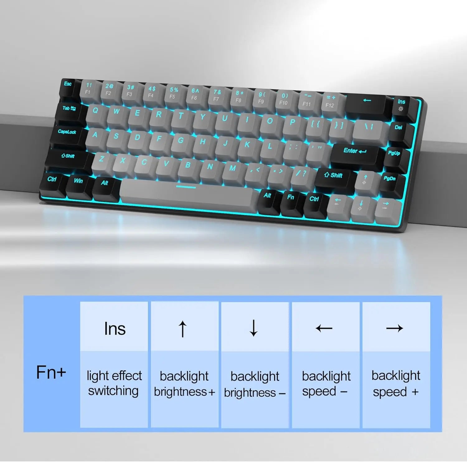 MageGee Portable 60% Mechanical Gaming Keyboard, MK-Box LED Backlit Compact 68 Keys Mini Wired Office Keyboard with Red Switch f