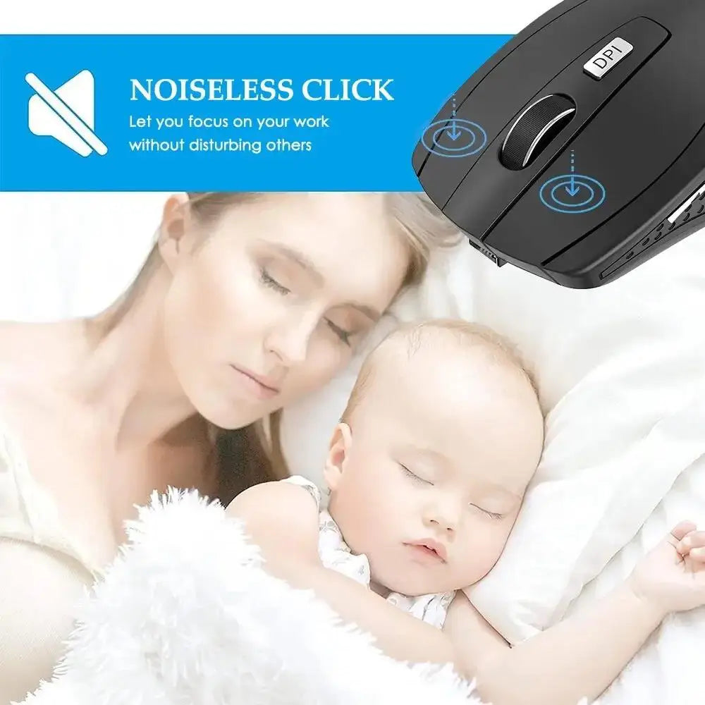 Wireless Mouse Silent Mouse 2.4G Portable Mobile Optical Office Mouse Adjustable DPI Levels For Computer PC Laptops MacBook Air