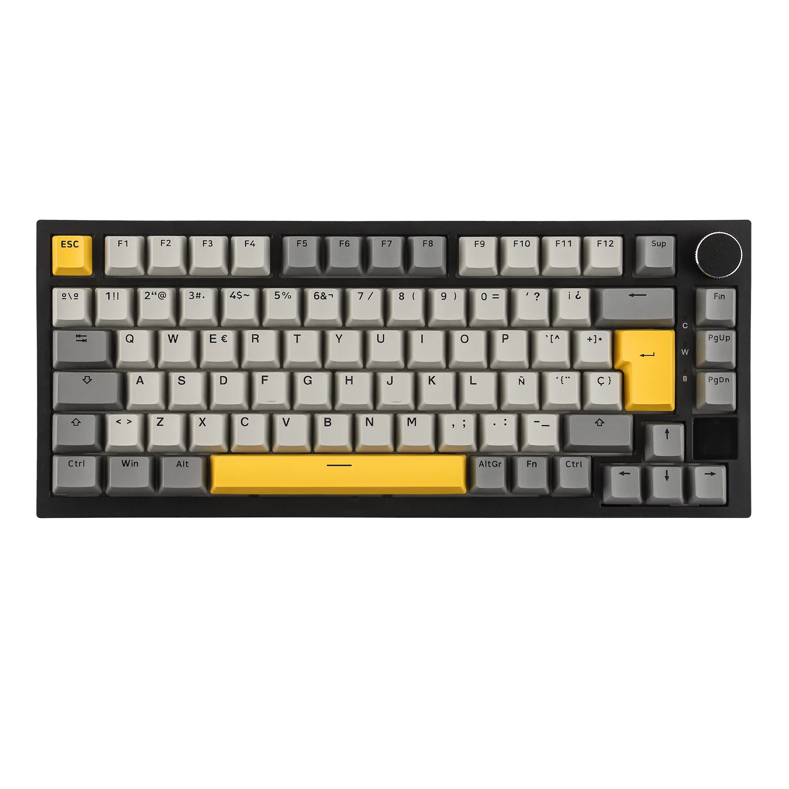 ISO-ES Layout EPOMAKER X AJAZZ AK820 PRO 75% Spanish Layout Wired/2.4GHz/BT Mechanical Keyboard with Screen & Knob for Pc/Mac