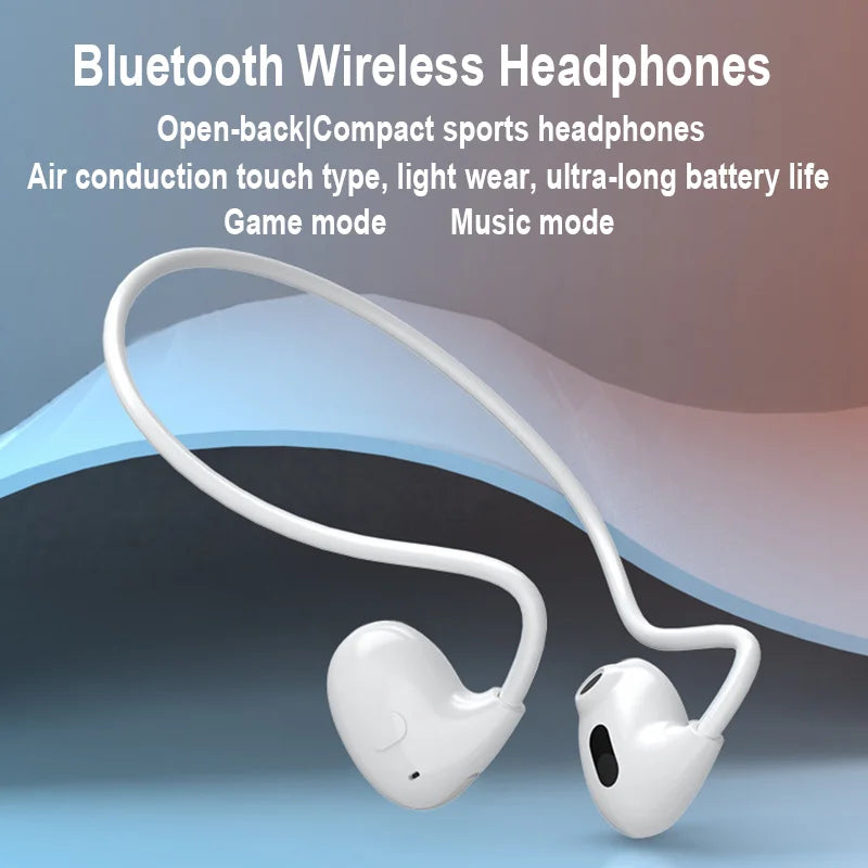 Wireless Headphones Bluetooth 5.3 Headphones Air-Conduction Waterproof Headset Stereo Over-Ear Sports Earphones Earbuds with Mic