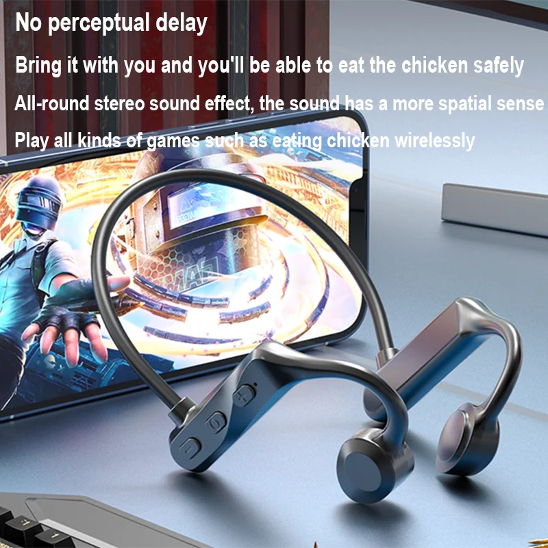 Bluetooth Headsets Wireless Headphones Bone Conduction Headphone HiFi Stereo Earphones Earbuds with Mic For Sports Work Outdoor