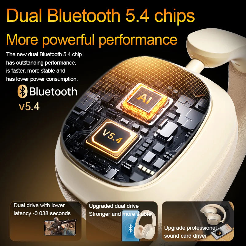 Original ANC TD66 Bluetooth Headphone -48db Active Noise Cancelling Earphone 1000mAh 100H-Playing HiFi ANC-Max Wireless Headset