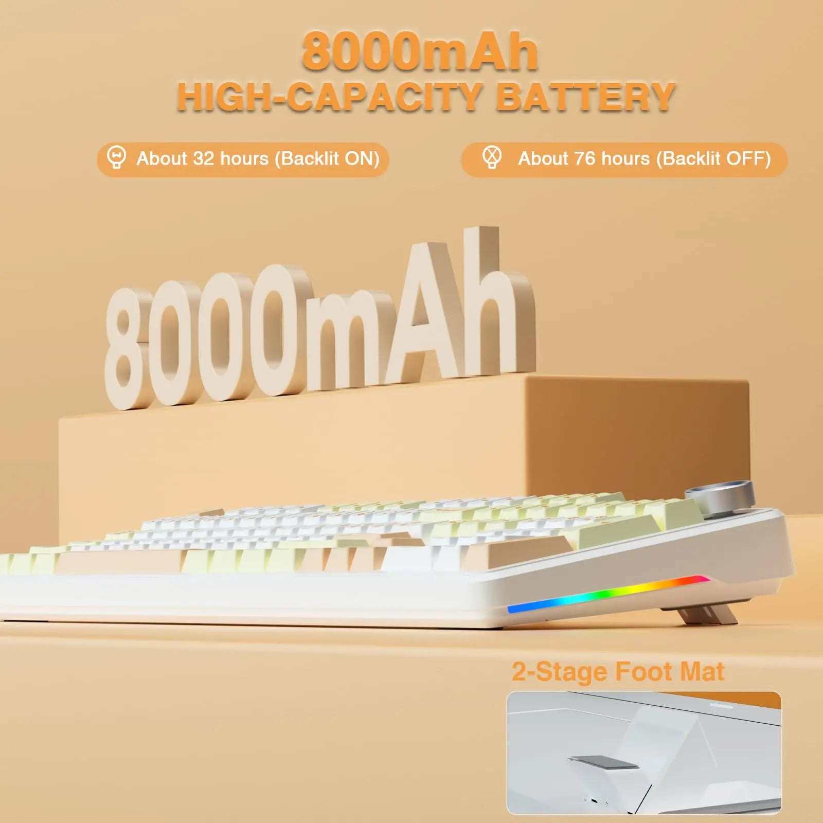 AULA F108 PRO Wireless Mechanical Keyboard 3-Mode Hot Swappable RGB Backlit Gaming Keyboard 8000mAh Pre-lubed Switches Keyboards