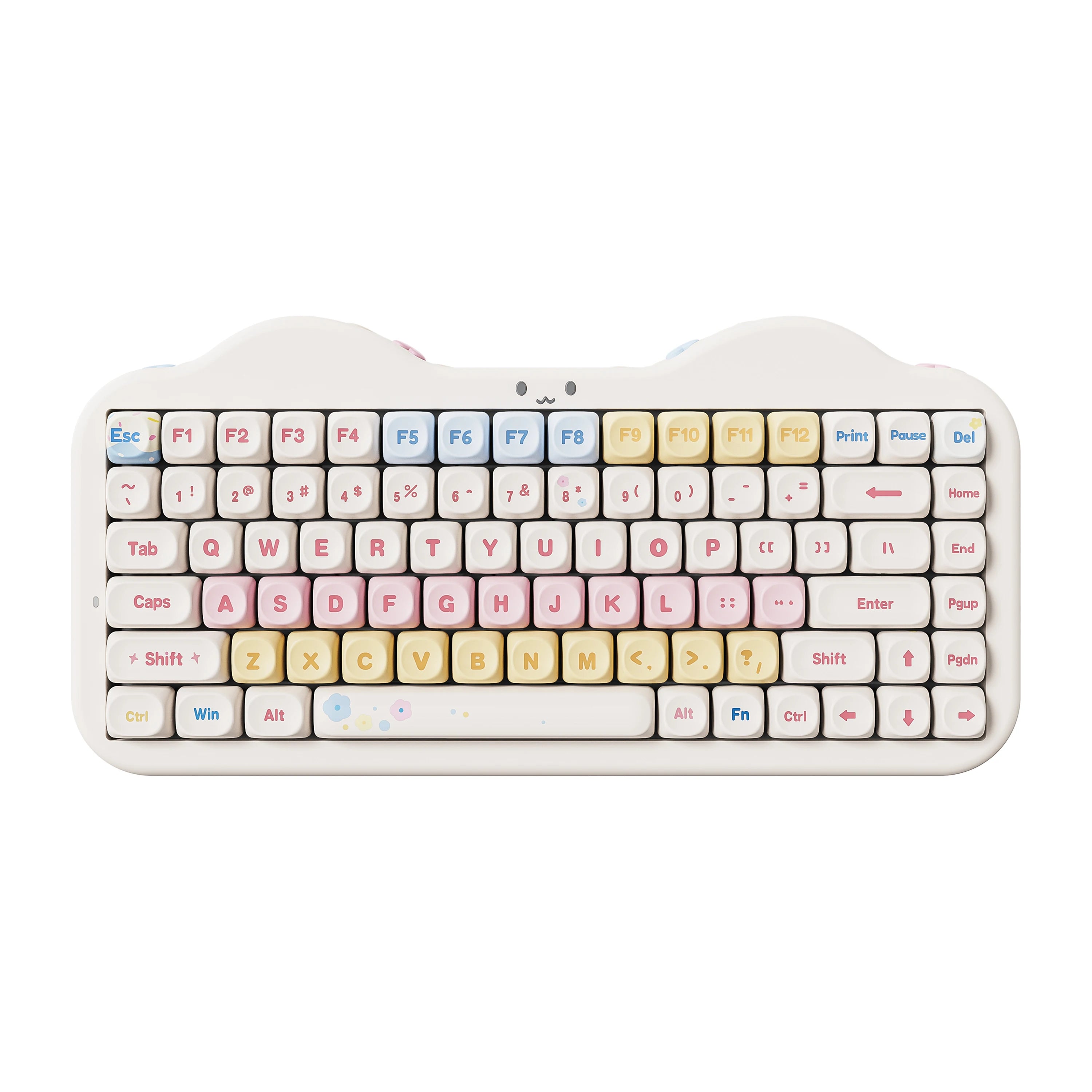 YUNZII C75 Pink Wireless Mechanical Keyboard, 75% Creamy Hot Swap RGB Keyboard, Gasket Mount Cute Cake Design for Win/Mac/Gaming