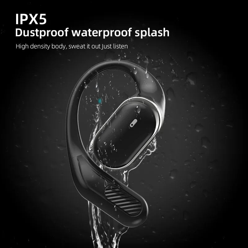 Open Ear Wireless Headphones Sports Air Conduction Bass Earphones Bluetooth 5.4 Earbuds TWS With Dual Mic Clear Call for Running