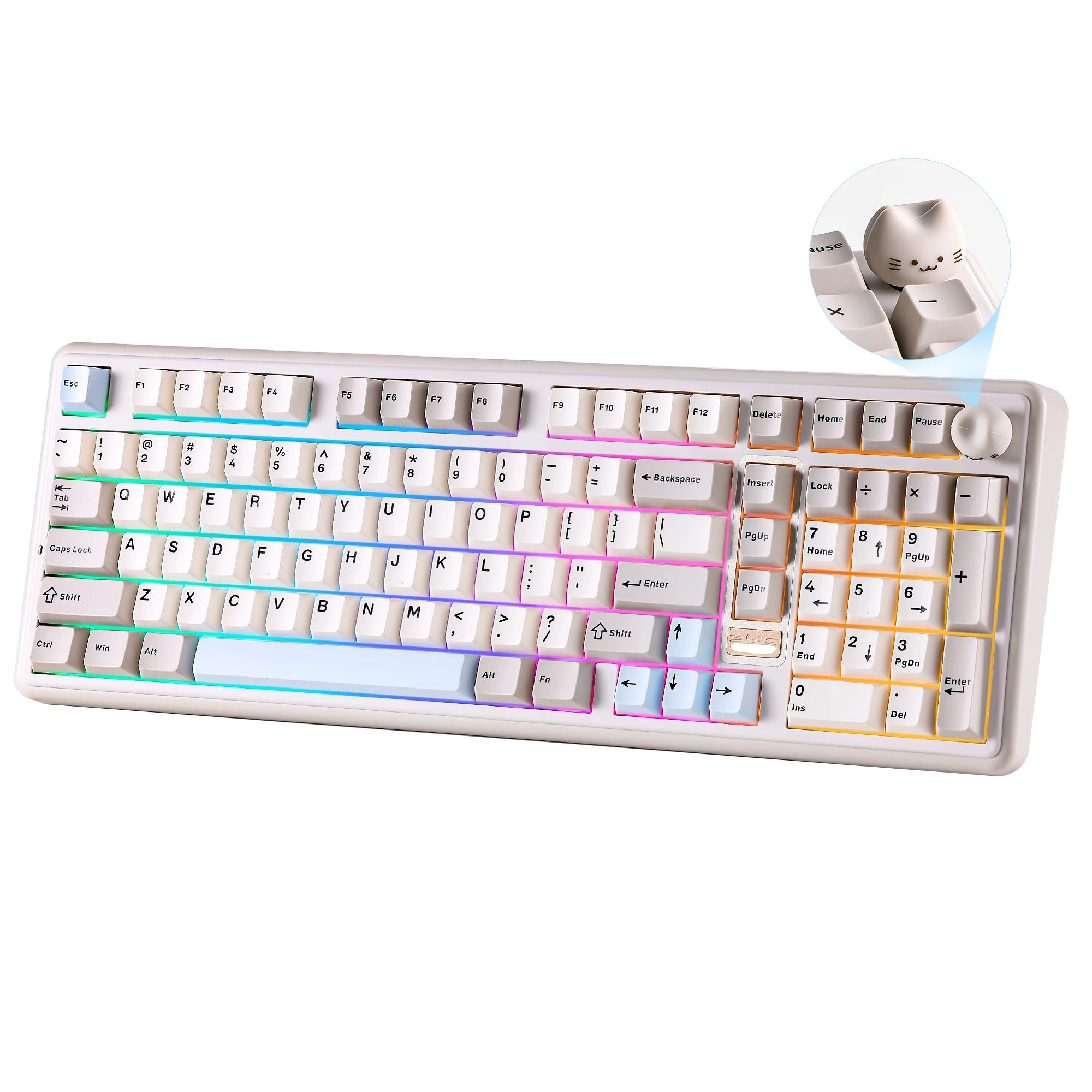 YUNZII B98 PRO QMK/VIA Wireless Mechanical Keyboard, 96% Layout Custom Gaming Keyboard, Hot-Swap Gasket RGB Keyboard for Win/Mac