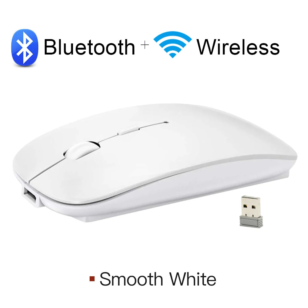 Wireless Bluetooth Mouse 2.4GHz Dual Modes RGB Rechargable Quiet Slim Wireless Mice Compatible For PC iPad Laptop PC Computer