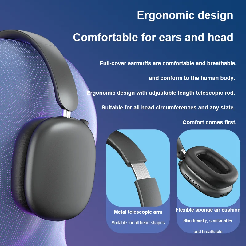 ANC Bluetooth Headphones HiFi Stereo Wireless Earphones High-Quality Active Noise Reduction ANC Max pods Bluetooth headset