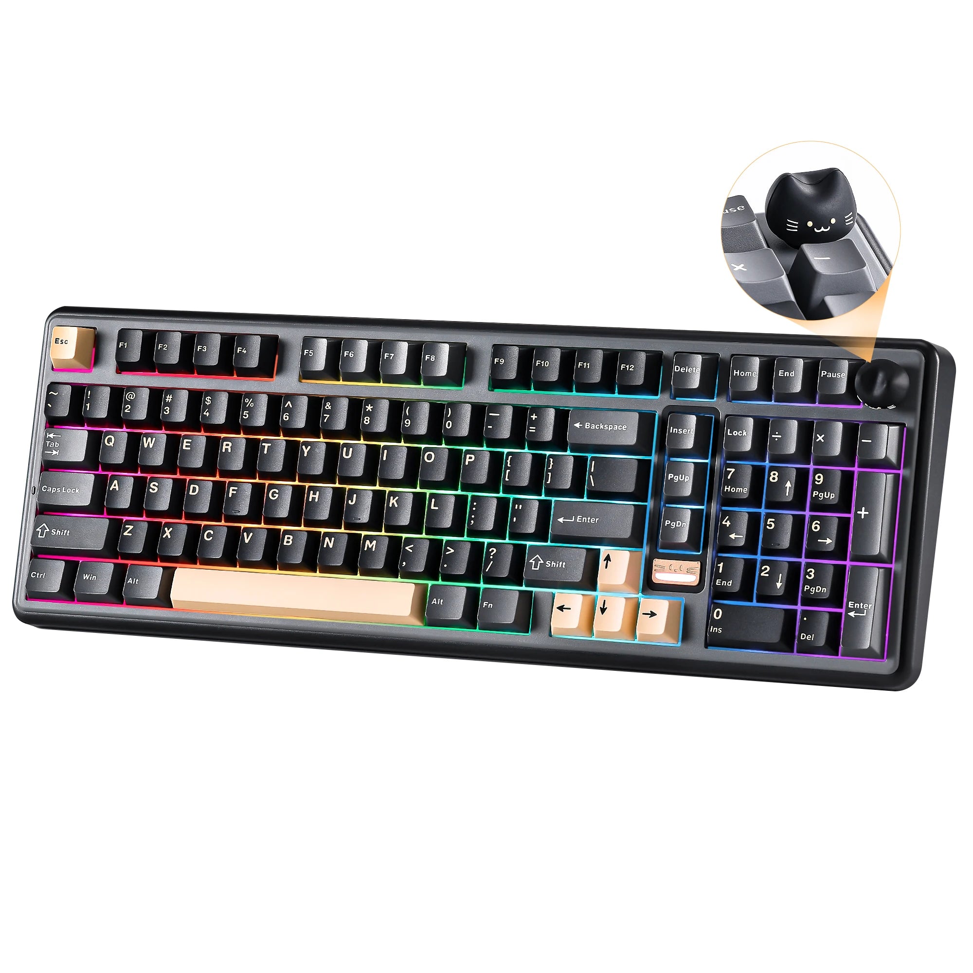 YUNZII B98 PRO QMK/VIA Wireless Mechanical Keyboard, 96% Layout Custom Gaming Keyboard, Hot-Swap Gasket RGB Keyboard for Win/Mac