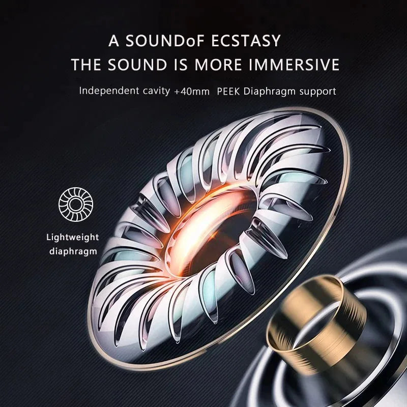 YYL New Y66 Bluetooth Headphones -35dB Active Noise Cancelling Wireless Headsets 40mm Driver 24H Playtime Earphones HiFi Stereo