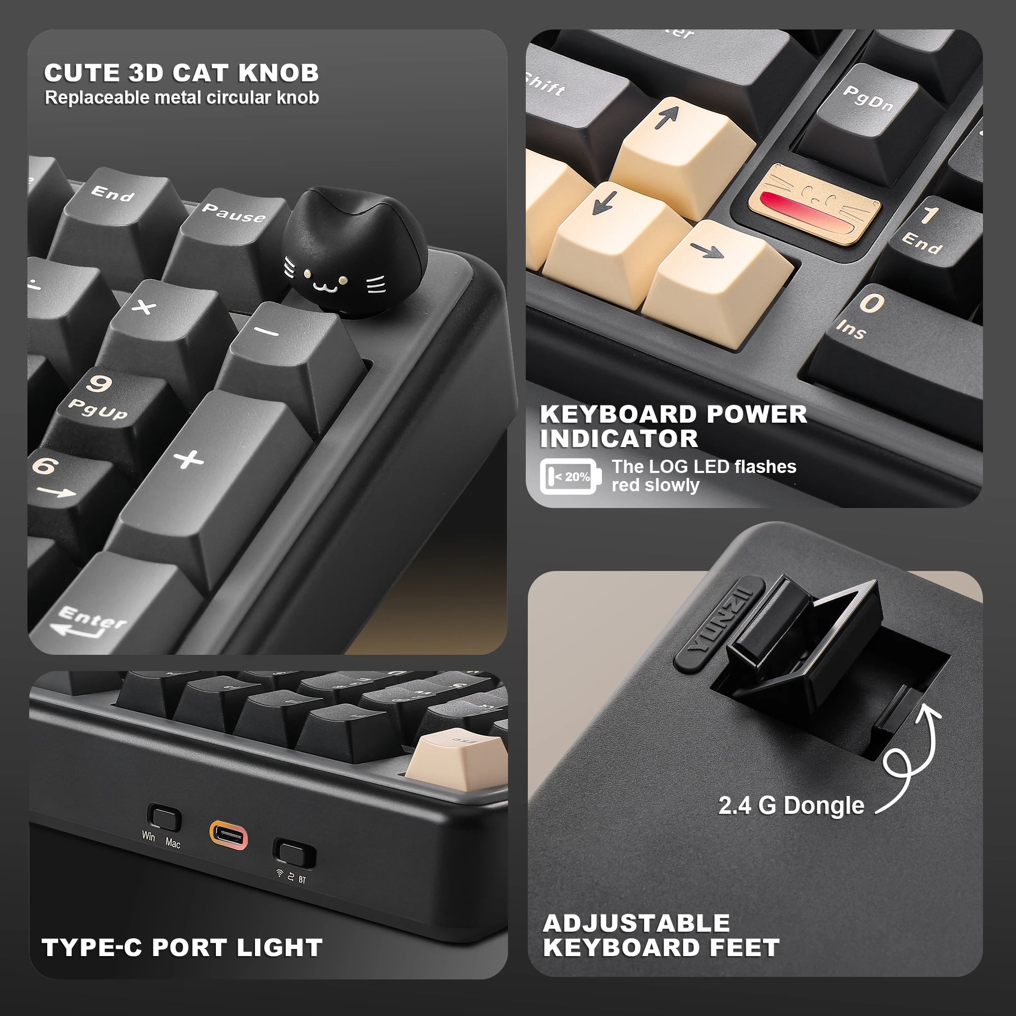YUNZII B98 PRO QMK/VIA Wireless Mechanical Keyboard, 96% Layout Custom Gaming Keyboard, Hot-Swap Gasket RGB Keyboard for Win/Mac