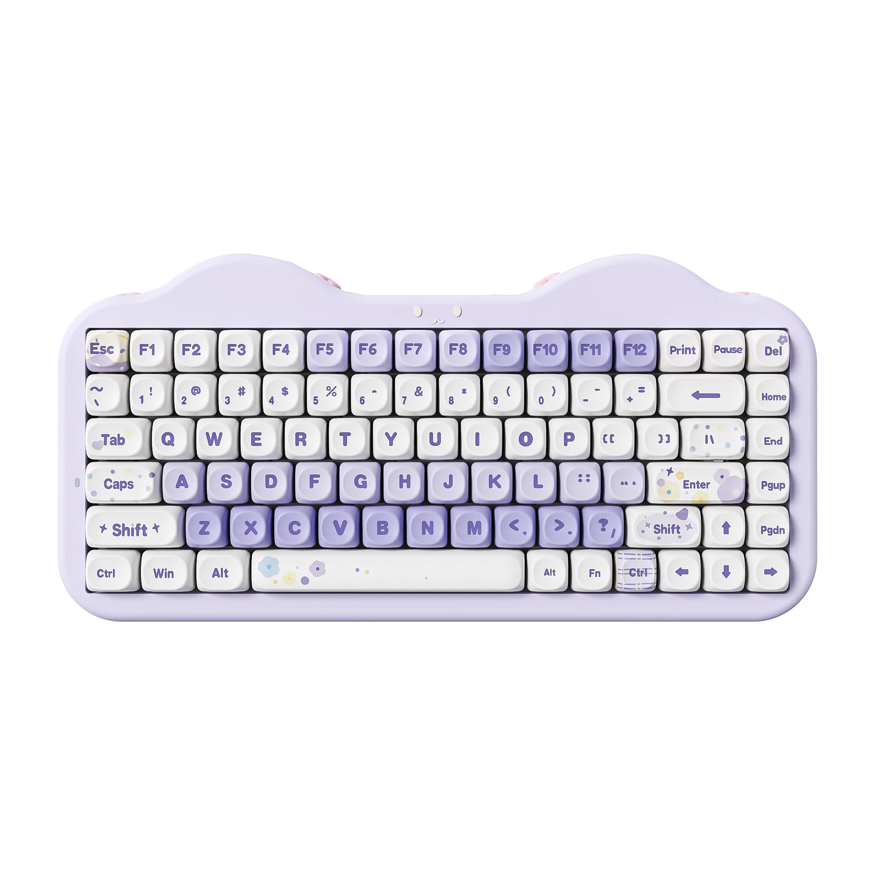 YUNZII C75 Pink Wireless Mechanical Keyboard, 75% Creamy Hot Swap RGB Keyboard, Gasket Mount Cute Cake Design for Win/Mac/Gaming