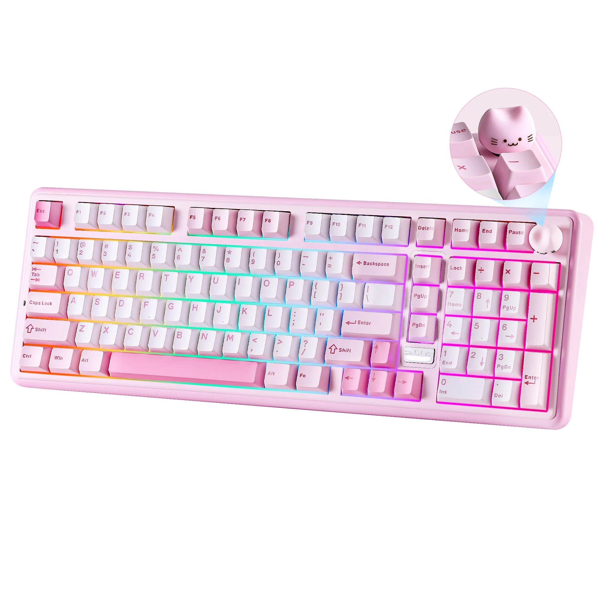 YUNZII B98 PRO QMK/VIA Wireless Mechanical Keyboard, 96% Layout Custom Gaming Keyboard, Hot-Swap Gasket RGB Keyboard for Win/Mac