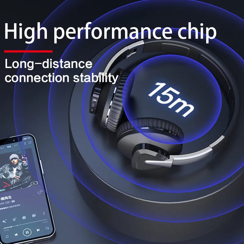 Bluetooth Headphone Wireless Earphone Noise Cancel H3 Pro max Headset with Mic 20 Hours Playback Music Game Foldable Support TF