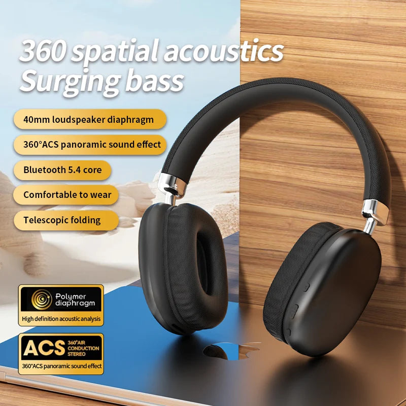 YYL P958 Pro Bluetooth Headphones Wireless Headsets HiFi Stereo Bluetooth Earphones Over-ear Earbuds HD-Mic EARPODS-Max Headsets