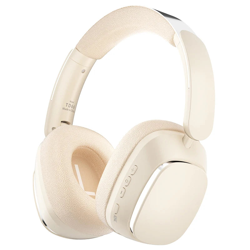 Original ANC TD66 Bluetooth Headphone -48db Active Noise Cancelling Earphone 1000mAh 100H-Playing HiFi ANC-Max Wireless Headset