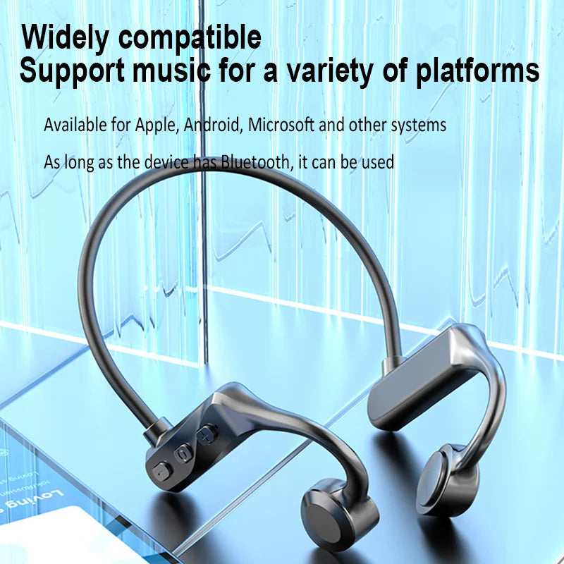 Bluetooth Headsets Wireless Headphones Bone Conduction Headphone HiFi Stereo Earphones Earbuds with Mic For Sports Work Outdoor