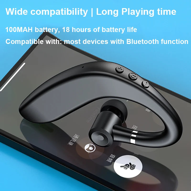 S109 Bluetooth Headphone TWS Wireless Ear Hook Earphone HiFi Stereo HD-Calling Noise Reduction Headset Earbuds Long Playing Time
