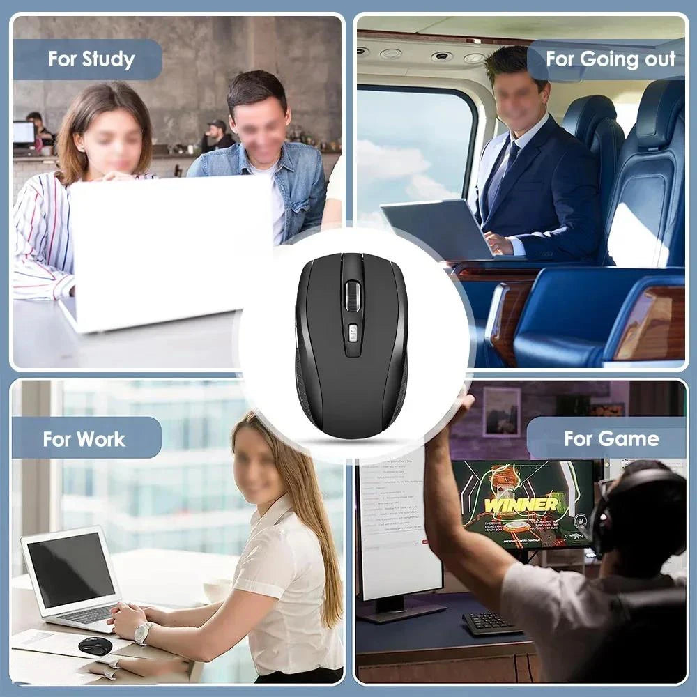 Wireless Mouse Silent Mouse 2.4G Portable Mobile Optical Office Mouse Adjustable DPI Levels For Computer PC Laptops MacBook Air