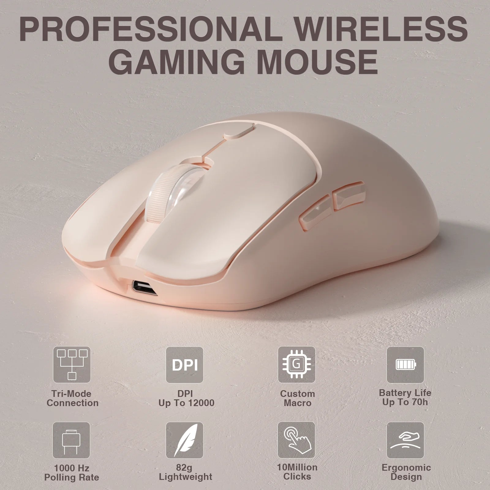 AULA SC580 Wireless Mouse Gaming Mouse 12800DPI Macro Buttons 1k Polling Rate Gaming Mouse