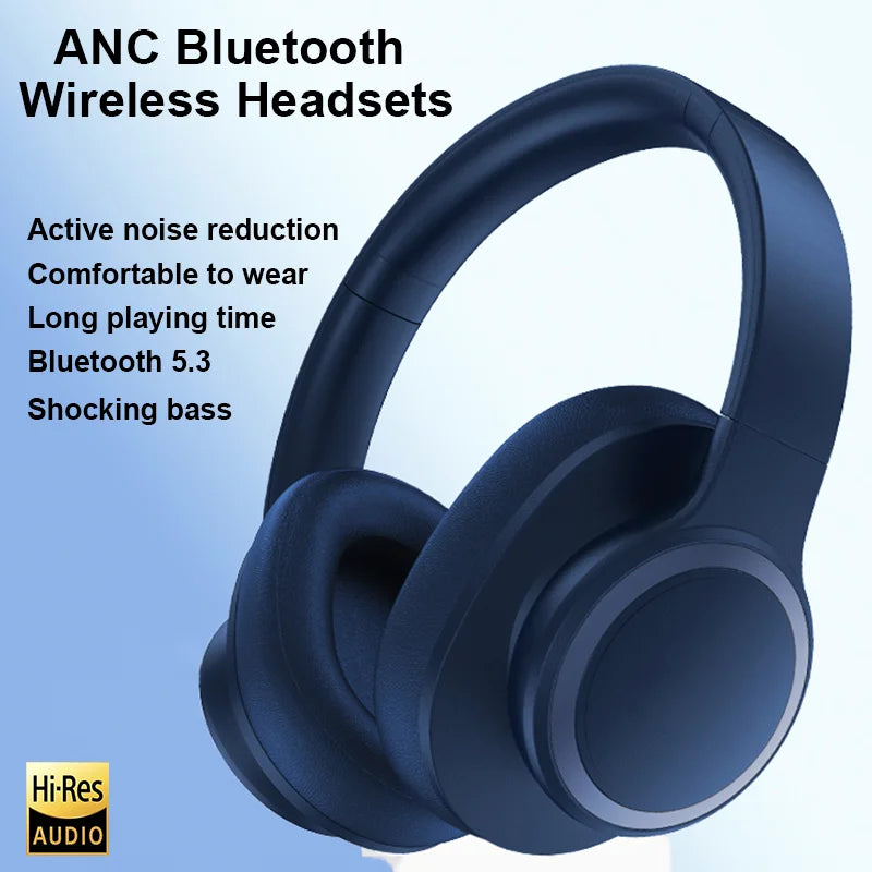 Active Noise Cancelling Bluetooth Headphones ANC High Quality  Bluetooth Earphones Shock Bass HiFi Stereo Wireless Headsets